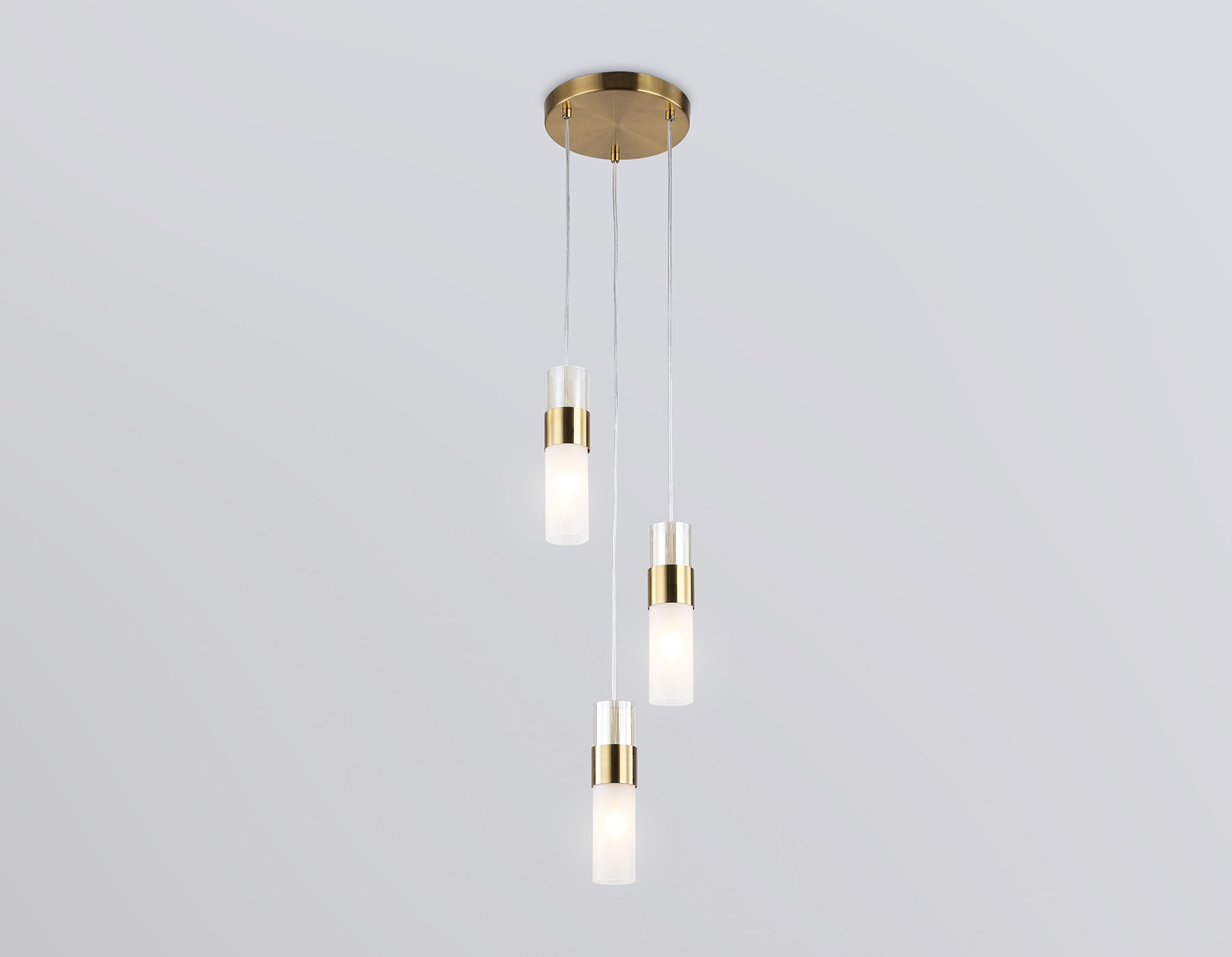 Люстра Ambrella LH55112/3 BS/FR/TI (латунь/белый матовый/янтарь) — фото 3