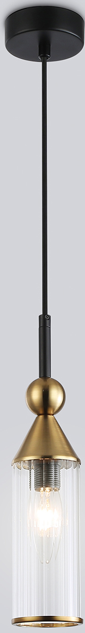 Потолочный светильник Ambrella LH55251 BK/BS/CL (черный/латунь/прозрачный)