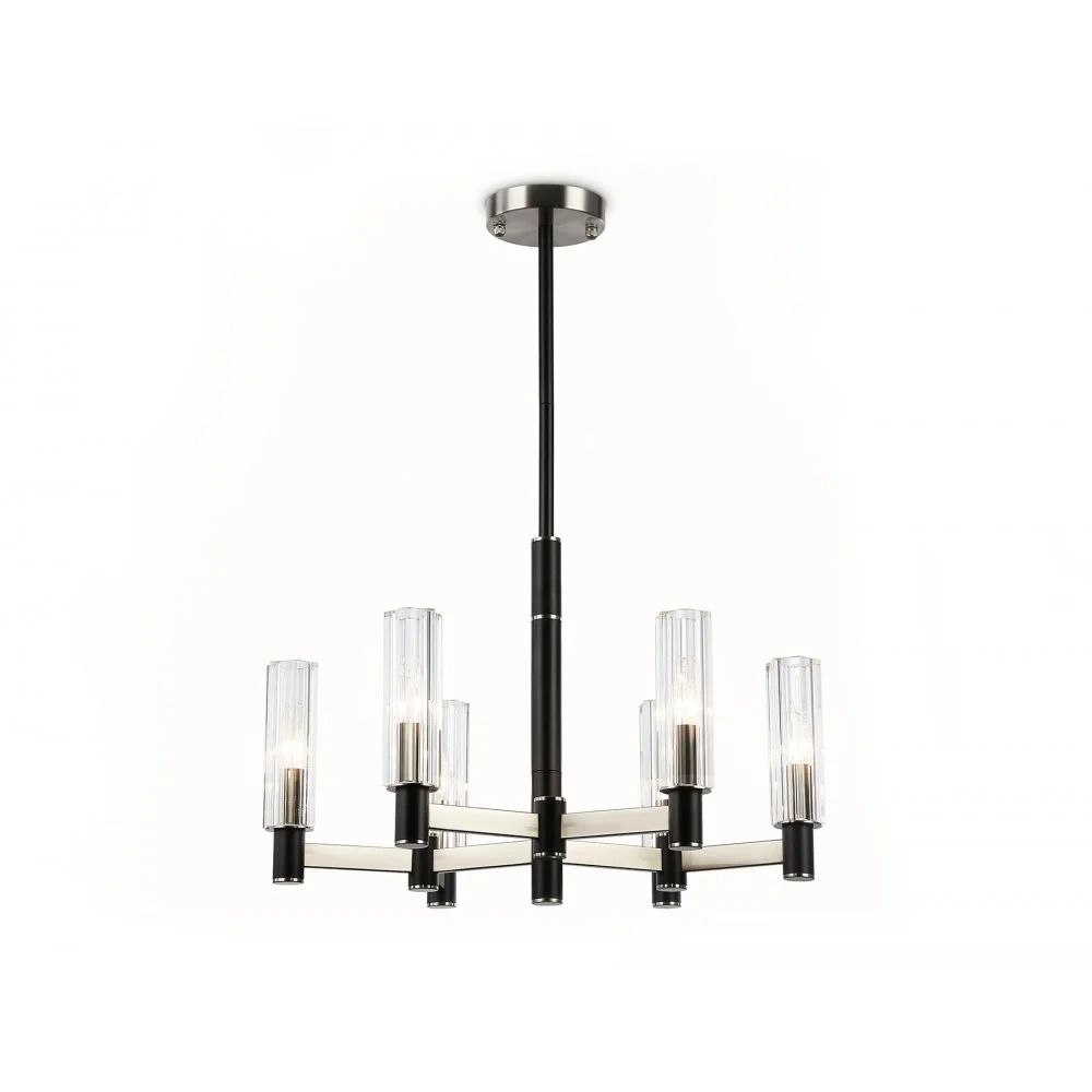 Люстра Ambrella LH55501/6 SN/BK/CL (сатин никель/черный/прозрачный)