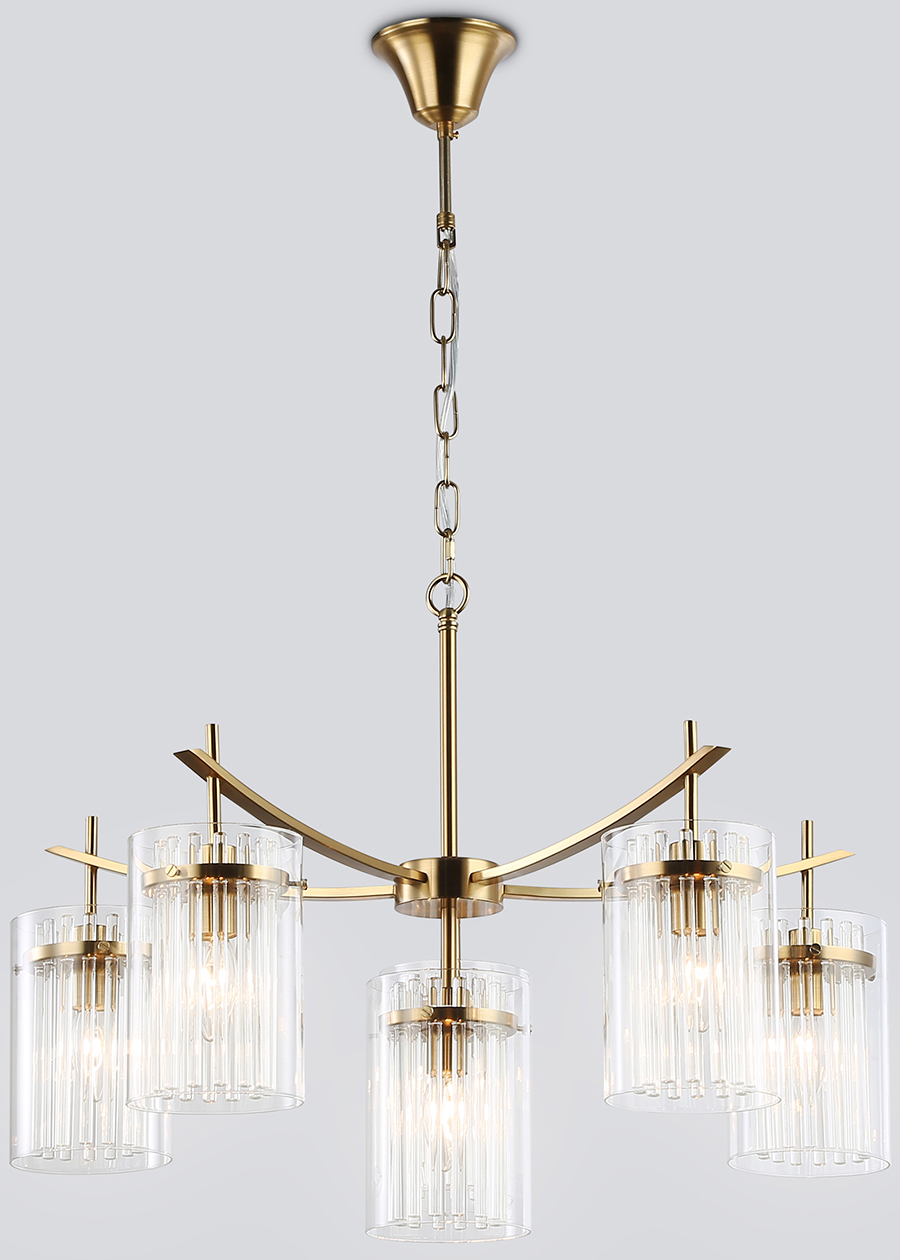 Люстра Ambrella LH56031/5+1 BS/CL (латунь/прозрачный)