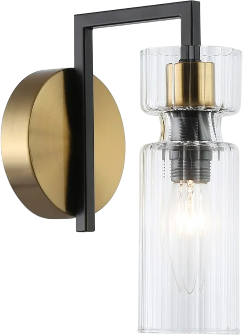 Бра Ambrella LH56119 BK/BS/CL (черный/латунь/прозрачный)