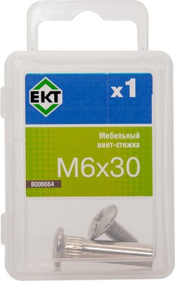 Винт ЕКТ Мебельный 6х14 с гайкой 6х30 / B006664 (оцинкованный) - 