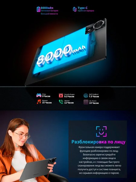 Планшет Teclast T50 Plus LTE 6GB/256GB (серый)