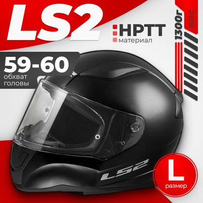 Мотошлем LS2 FF353 Rapid 2 Solid (L, глянцевый черный) - 
