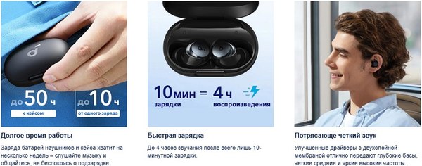 Беспроводные наушники Anker Soundcore TWS Space A40 A3936 / SDC-A3936G32-BL (синий)