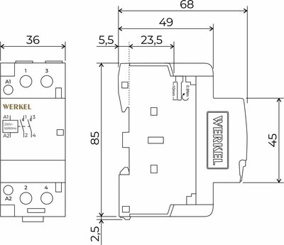 Контактор Werkel 40 A 2NO / W942M40O - 