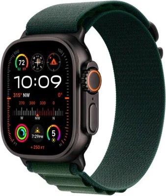 Умные часы Apple Watch Ultra 2 LTE 49mm / MX4R3 (черный титан/темно-зеленый ремешок) - 