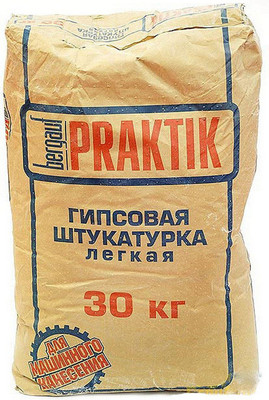 Штукатурка выравнивающая Bergauf Praktik гипсовая машинная (30кг) - 