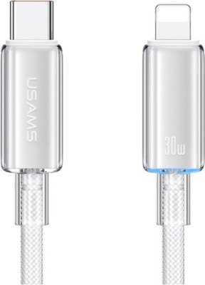Кабель Usams Cloud US-SJ659 Type-C-Lightning (1.2м, белый) - 