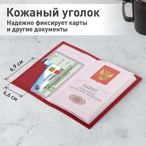 Обложка на паспорт Brauberg 238865 (красный)