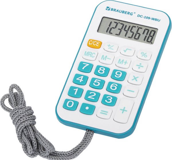 Калькулятор Brauberg 272645 (белый/голубой)
