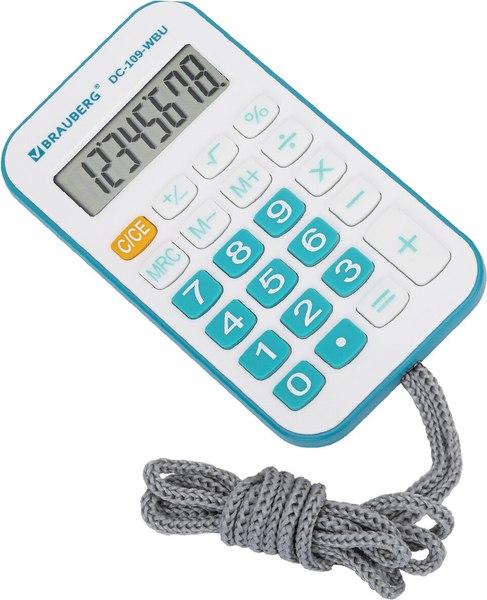 Калькулятор Brauberg 272645 (белый/голубой)