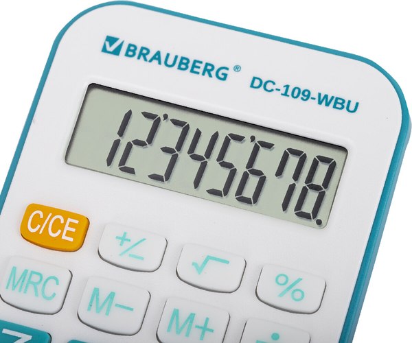 Калькулятор Brauberg 272645 (белый/голубой)