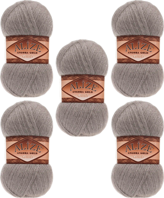 

Набор пряжи для вязания, Angora Gold Simli 20% шер., 5% мет., 75% акр. / 283