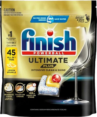 Капсулы для посудомоечных машин Finish Ultimate Plus All in 1 Лимон (45шт) - 