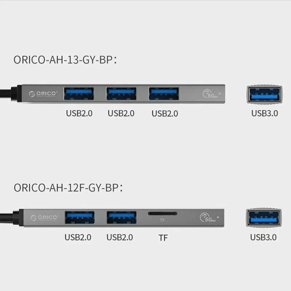 USB-хаб Orico AH-12F-GY-BP (серый)