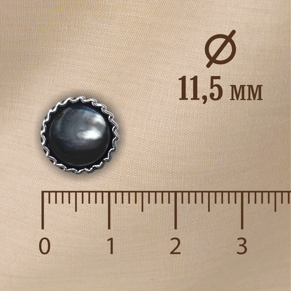 Набор пуговиц Sentex PN-12-11.5 (50шт, черный/серебряный) — фото 3