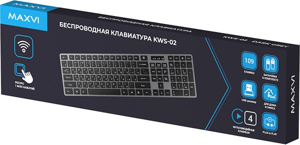 Клавиатура Maxvi KWS-02 (темно-серый)