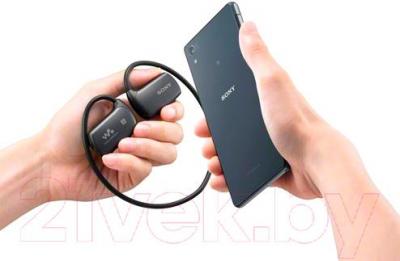Наушники-плеер Sony NWZ-WS615B - подключение
