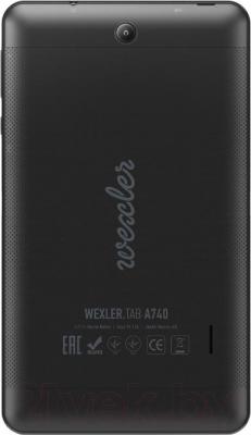 Планшет Wexler TAB A740 (4GB, 3G, черный) - вид сзади