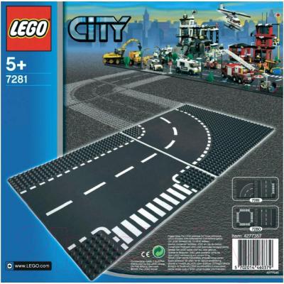 Элемент конструктора Lego City Т-образный перекрёсток и поворот (7281) - упаковка