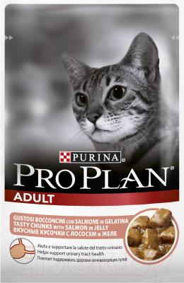 Влажный корм для кошек Pro Plan Adult с лососем полнорационный (24x85g) - общий вид