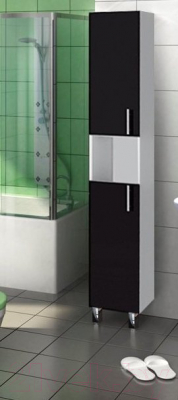 Шкаф-пенал для ванной Triton Эко 30 со сменными элементами (черный)