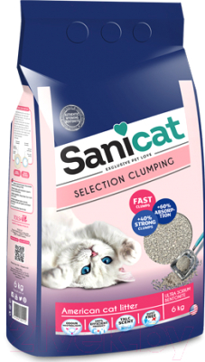 Наполнитель для туалета Sanicat Select American (6кг)