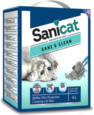 Наполнитель для туалета Sanicat Sani & Clean (6л)