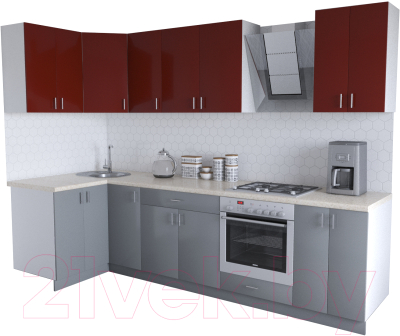 

Готовая кухня Хоум Лайн, Кристалл Люкс 1.2x2.9