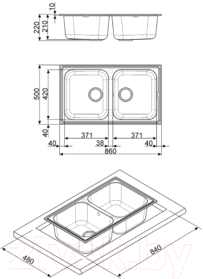 Мойка кухонная Smeg LZ862AV2