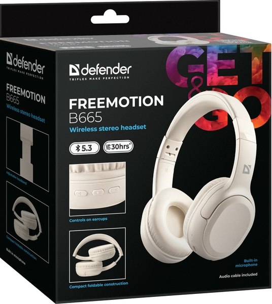 Беспроводные наушники Defender FreeMotion B665 / 63666 (бежевый)