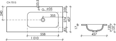 Купить Умывальник Ceramica Nova CN7015MB  