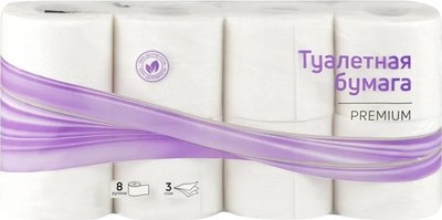 

Туалетная бумага, Premium 3-слойная 325791