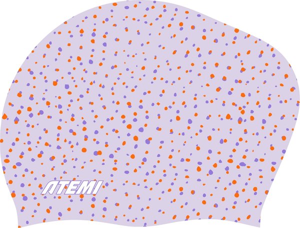 Шапочка для плавания Atemi long hair cap Point violet flower / TLH1PVF