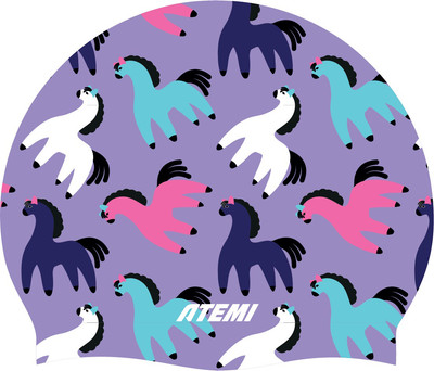 Шапочка для плавания Atemi Silicone cap Flower pony / TSC1FP - 