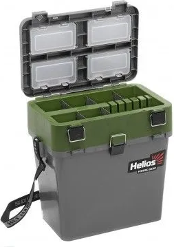 Ящик рыболовный Helios HS-IB-19-GH-1 (серый/хаки)
