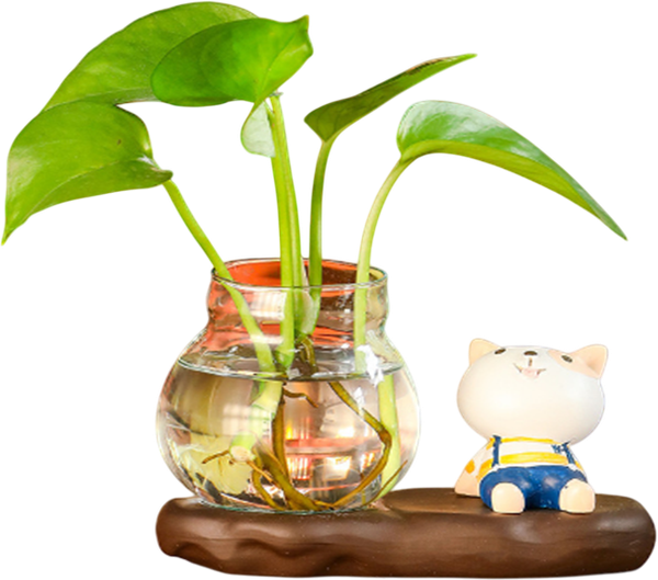 Ваза ILikeGift Sitting Dog гидропонная на подставке / 118P-013-01 (коричневый)