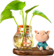 Ваза ILikeGift Sitting Pig гидропонная на подставке / 118P-013-04 (коричневый) - 
