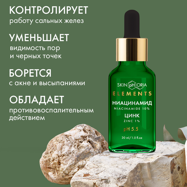 Сыворотка для лица SkinpHoria Elements Niacinamide Zinc (30мл)