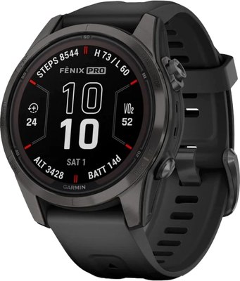 Умные часы Garmin Fenix 7S Pro Sapphire Solar 42mm / 010-02776-11 (карбон серый/черный) - 
