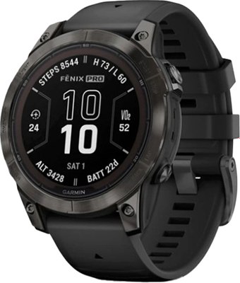 Умные часы Garmin Fenix 7 Pro Sapphire Solar 47mm / 010-02777-11 (карбоново-серый титан/черный) - 
