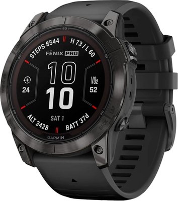 Умные часы Garmin Fenix 7X Pro Sapphire Solar 51mm / 010-02778-11 (карбоново-серый титан/черный) - 