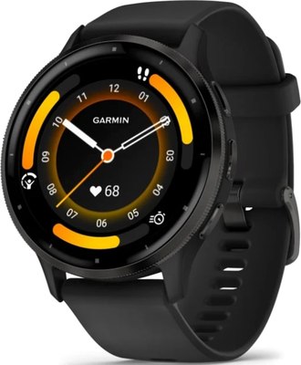 Умные часы Garmin Venu 3 45mm / 010-02784-01 (черный, силиконовый ремешок) - 