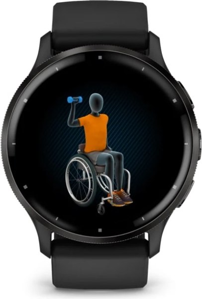Умные часы Garmin Venu 3 45mm / 010-02784-01 (черный, силиконовый ремешок)