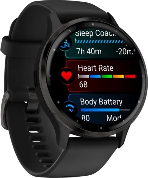 Умные часы Garmin Venu 3 45mm / 010-02784-01 (черный, силиконовый ремешок)