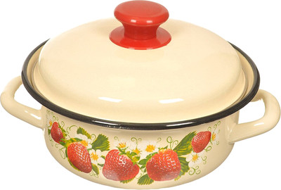 Кастрюля КМЗ 41704-082/6-У4СД (слоновая кость, с декором) - 