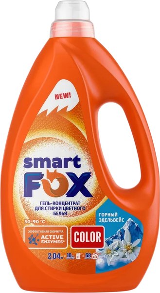 Гель для стирки Smart FOX Color Горный эдельвейс / 190010 (2.04л)