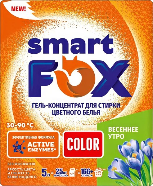 Гель для стирки Smart FOX Color Весеннее утро / 190008 (5л)