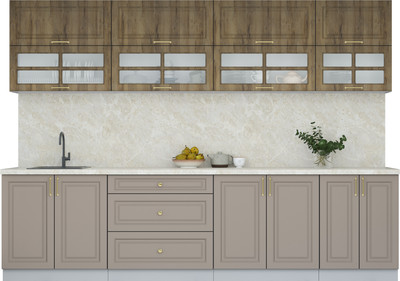 Кухонный гарнитур Интерлиния Мила Шато 3.0Б (дуб вотан/луна/опал светлый) - 